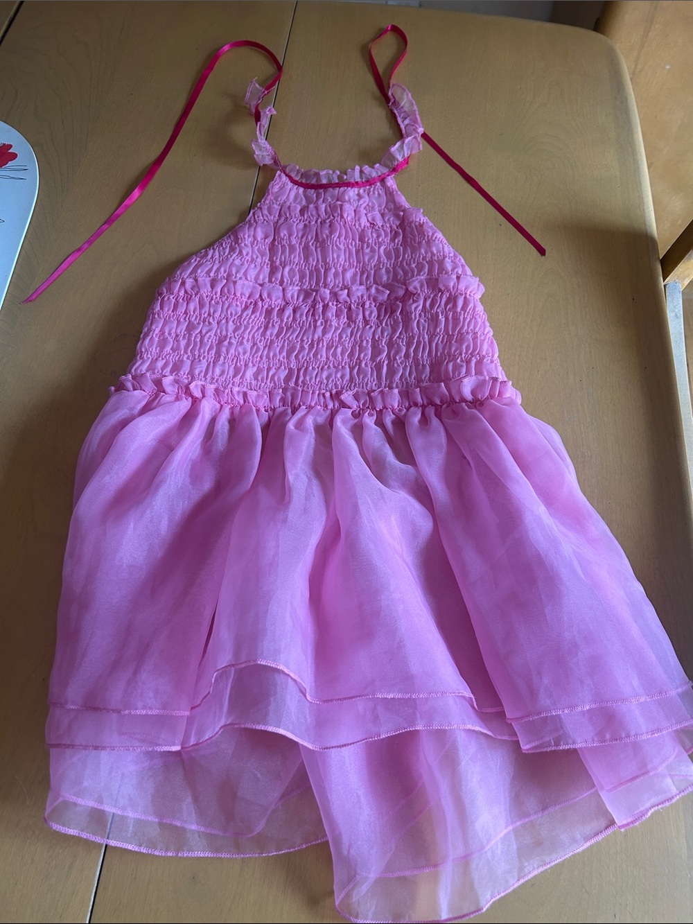 Pink Halter Chiffon cupcake top